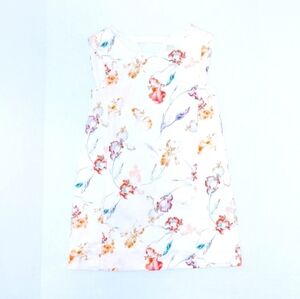 Zara White Floral Shift Sleeveless Dress